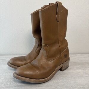 Double H Vintage Brown Men's Western Cowboy Rodeo Leather Boots Sz 11 SEE NOTES